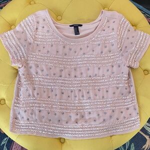 LAST CHANCE! Forever 21 Light Pink Sequin Tee